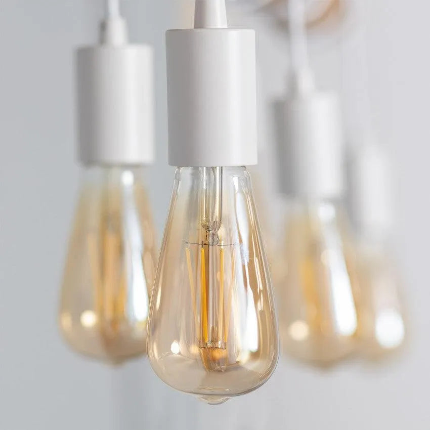 Hanglamp balk e27 fitting stoffen snoer led lamp