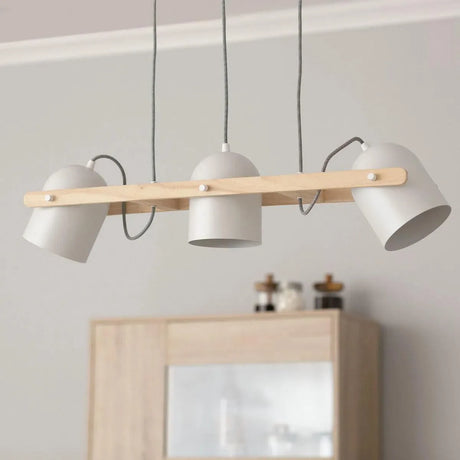 Verstelbare hanglamp eettafel hout en metaal voor boven tafel