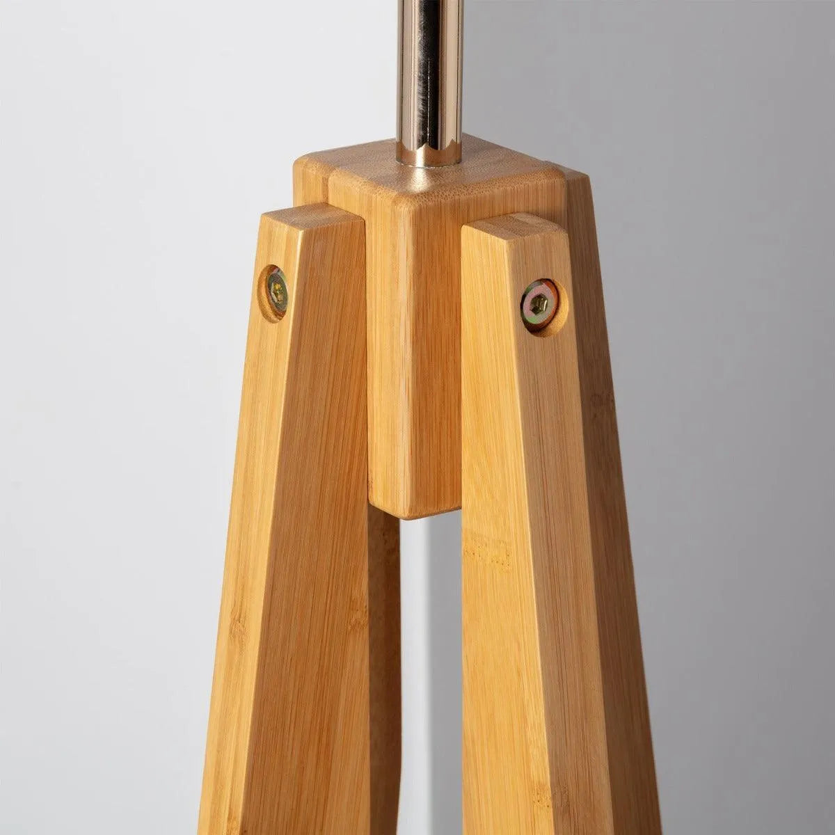 Houten vloerlamp e27 fitting stoffen kap