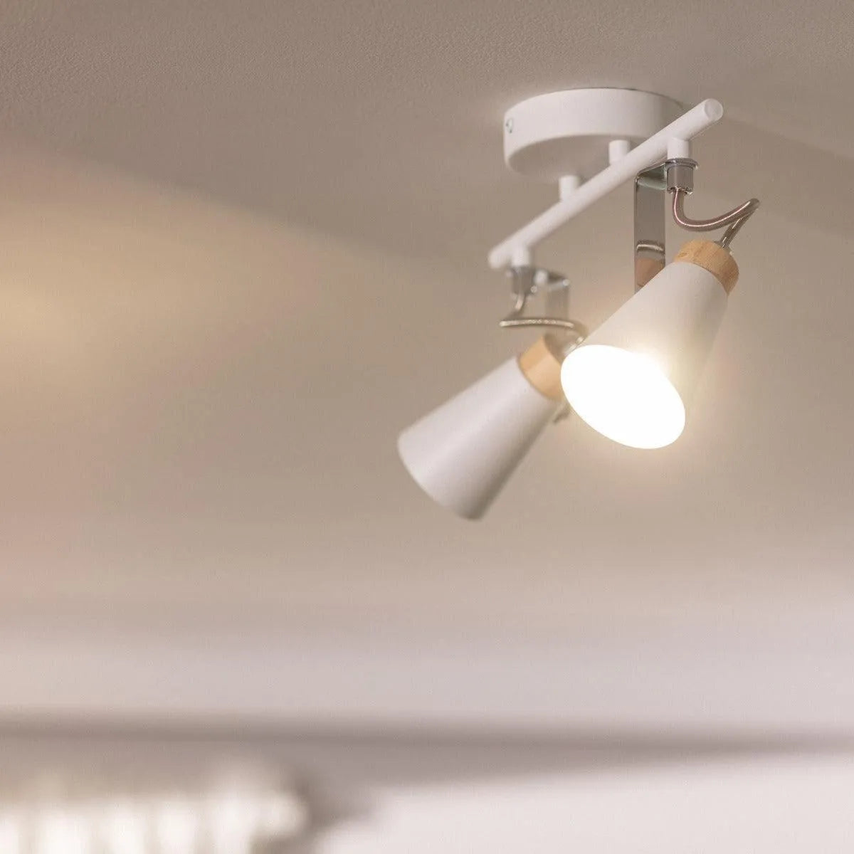 Spot hout wit 'Anna' GU10 fitting 2 spots - FOIR