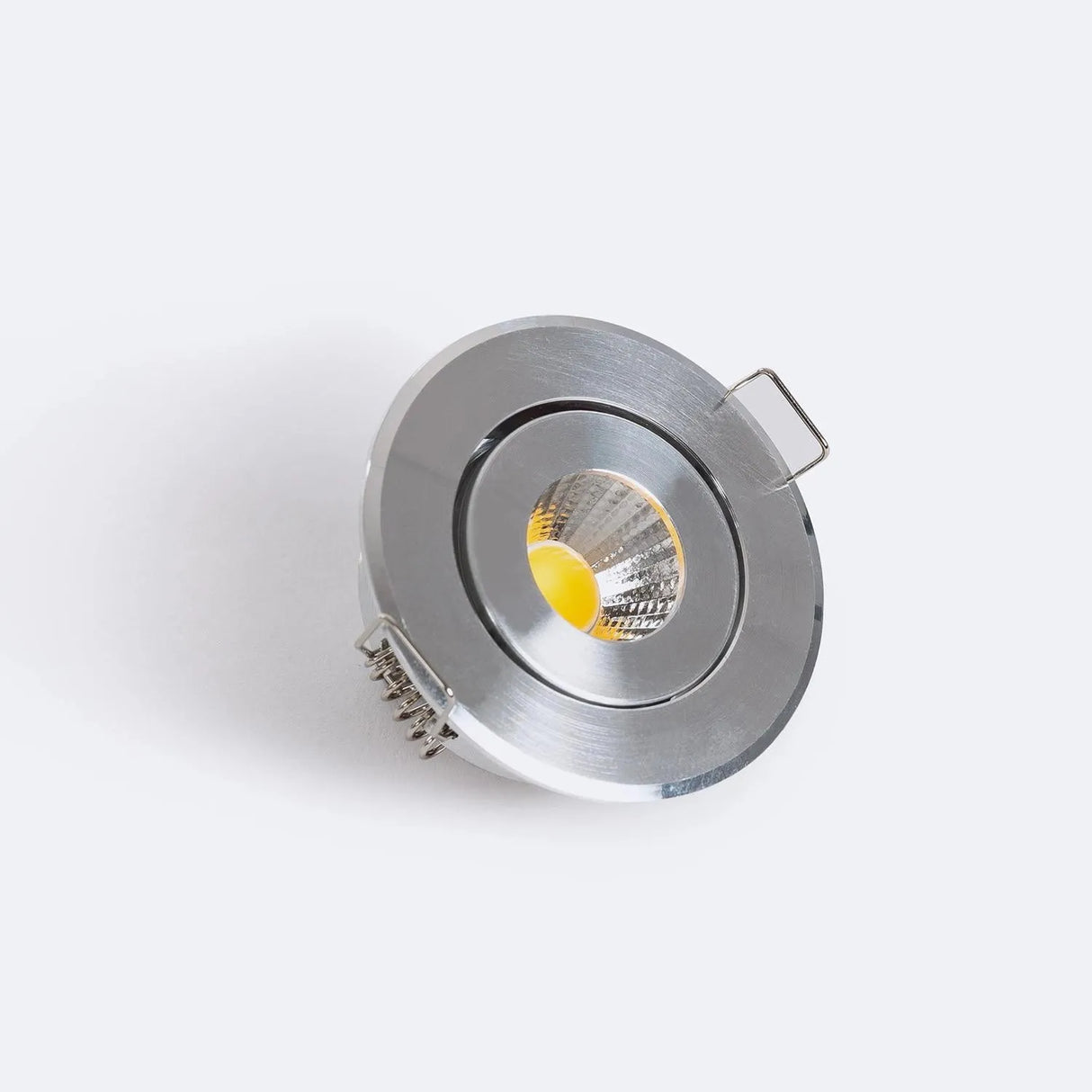 Inbouwspot zilver rond 1W COB LED warm wit 45mm zaagmaat 2700k - FOIR
