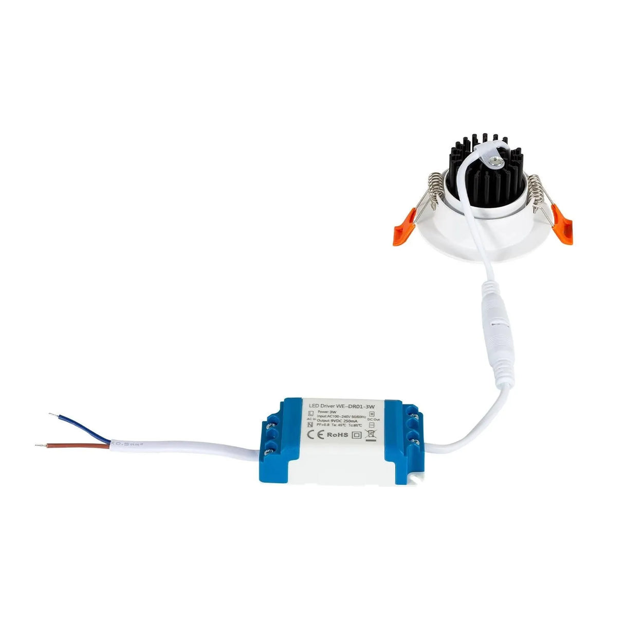 Inbouwspot richtbaar COB wit 3000k led Zaagmaat Ø 70mm - FOIR