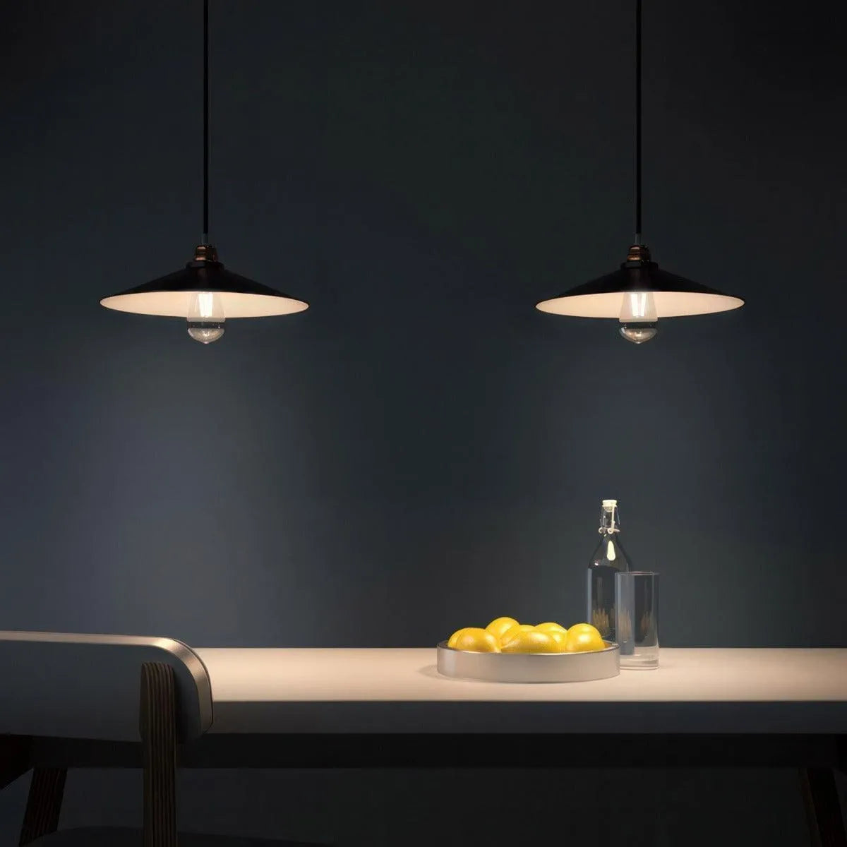 Lampenkap zwart 'Karl' emaille industrieeel - FOIR