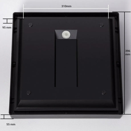 Plafond verlichting vierkant 'Jilles' IP65 vve zwart 2x E27 40 cm - FOIR