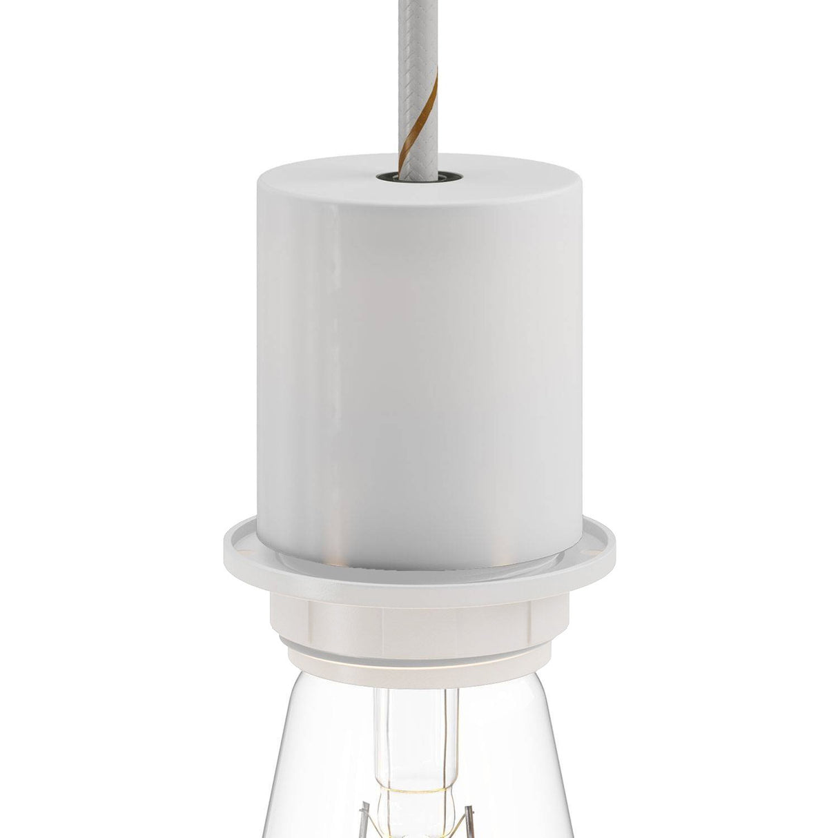 Fitting lamp koper e27 glad ontwerp met lampenkap ring