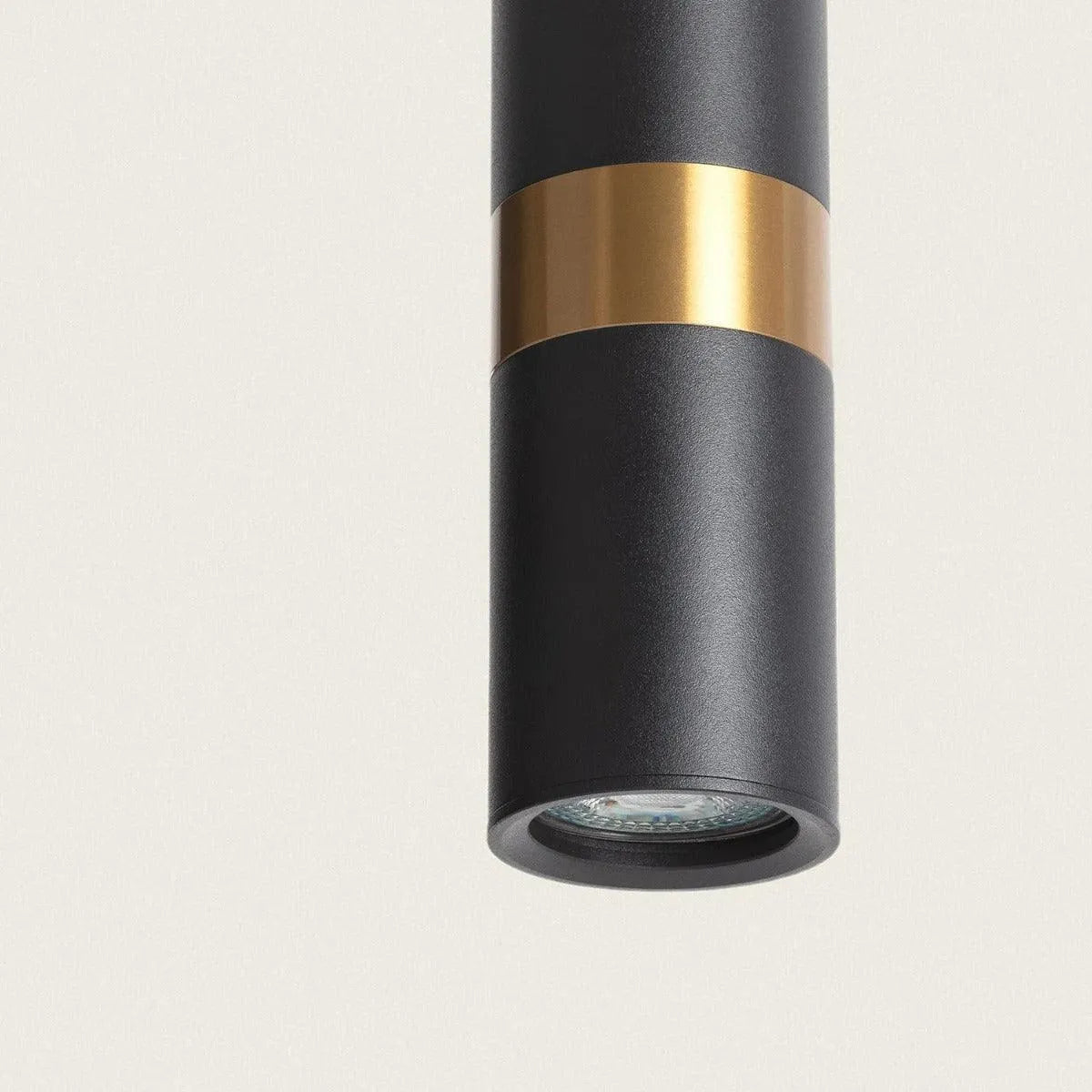 Hanglamp minimalistisch zwart & goud GU10 fitting 'Pirozzi' - FOIR