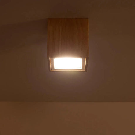 Plafondspot LED hout vierkant 6W 2700K warm wit 'Sigrid' - FOIR