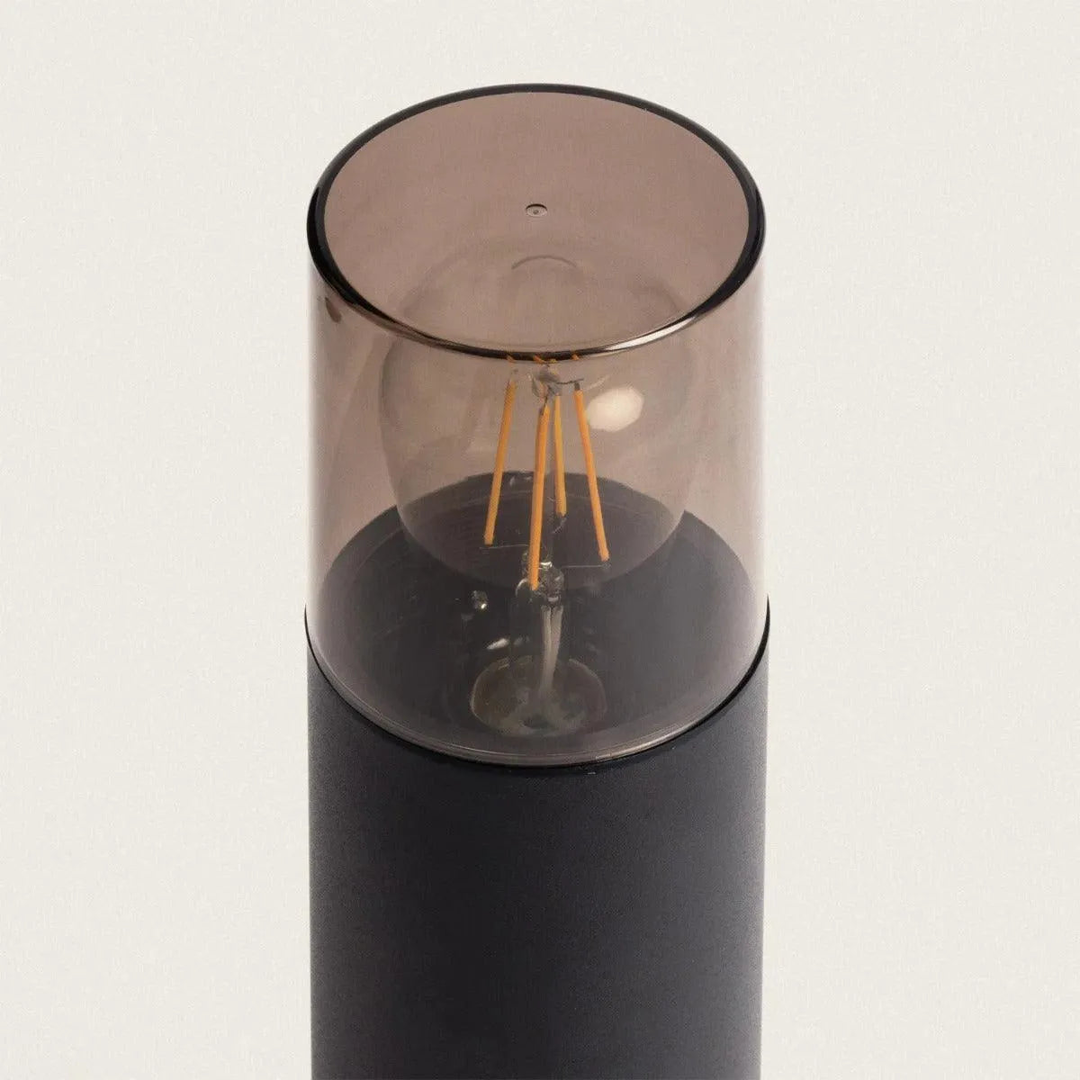 Staande tuinlamp zwart & smoke met E27 fitting aluminium 'Trentino' - FOIR