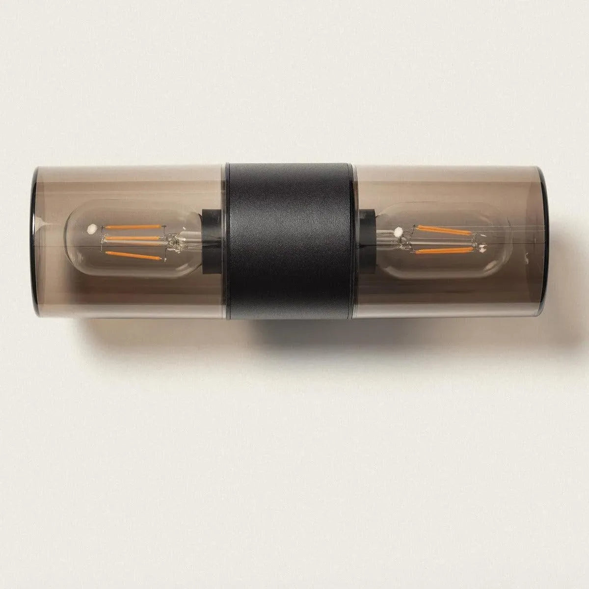 Up & down gevelverlichting zwart met smokeglas E27 fittingen 'Trentino' - FOIR