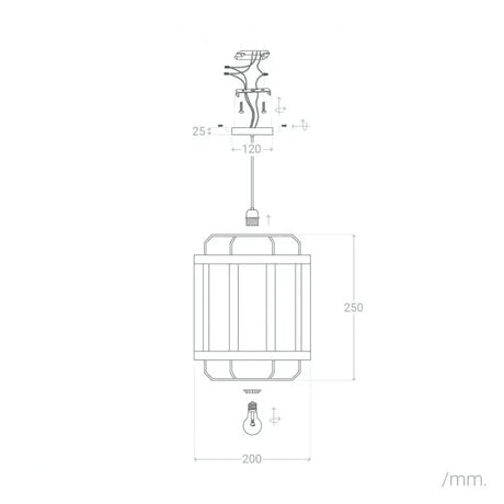 hanglamp kooi afmetingen rood of groen met e27 fitting