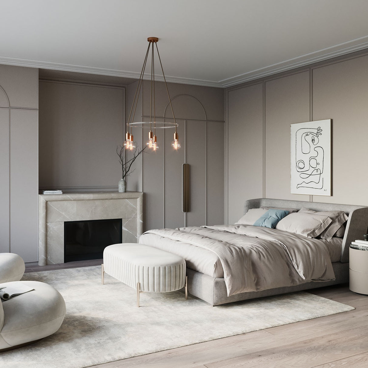 Kroonluchter modern 6x e27 rond (zonder led)