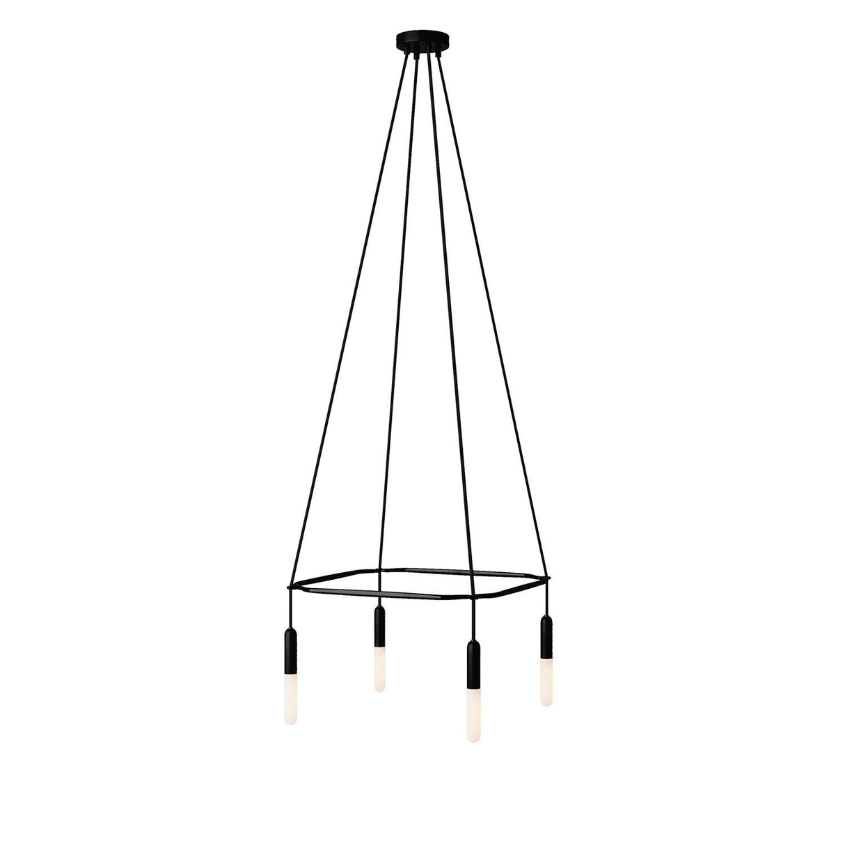 Kroonluchter modern 4x vierkant design met led lampen