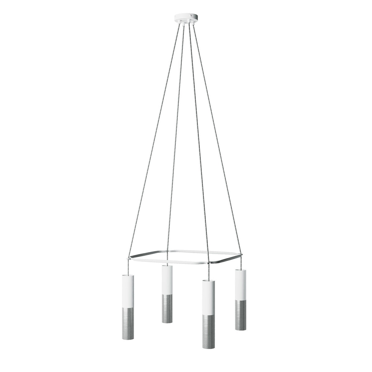 Kroonluchter eettafel Hanglamp zwart vierkant 4X e27 met led