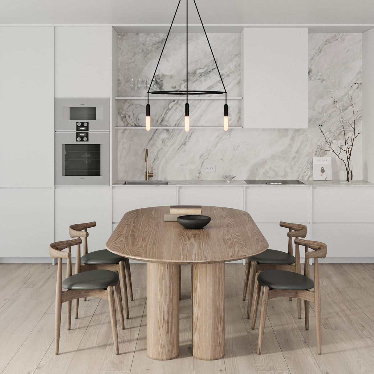 Kroonluchter modern 4x vierkant design met led lampen