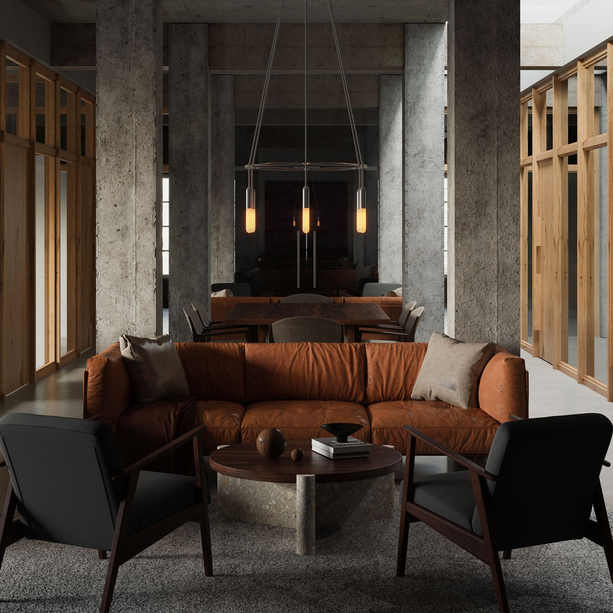 Kroonluchter modern 6x E14 fitting 63 cm met led lampen