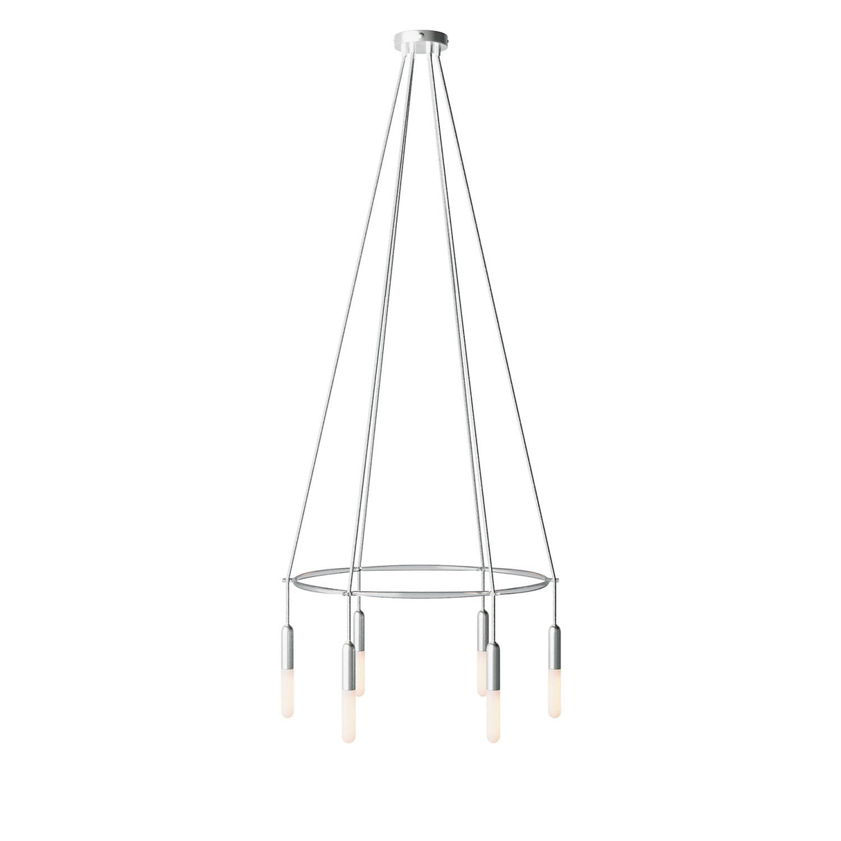 Kroonluchter modern 6x E14 fitting 63 cm met led lampen