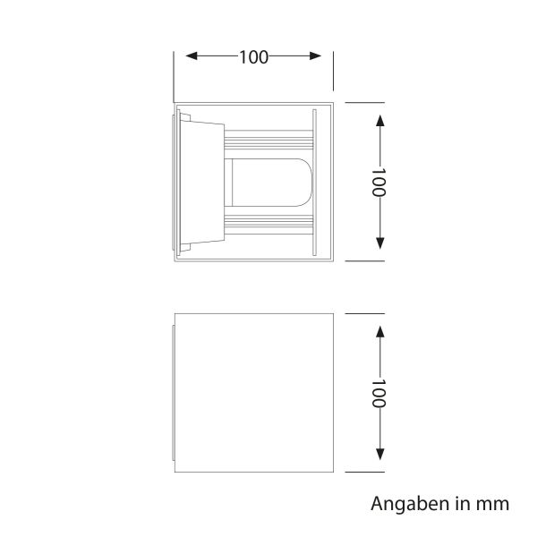 Buitenlamp kubus 'Lia' G9 vierkant metaal 10cm