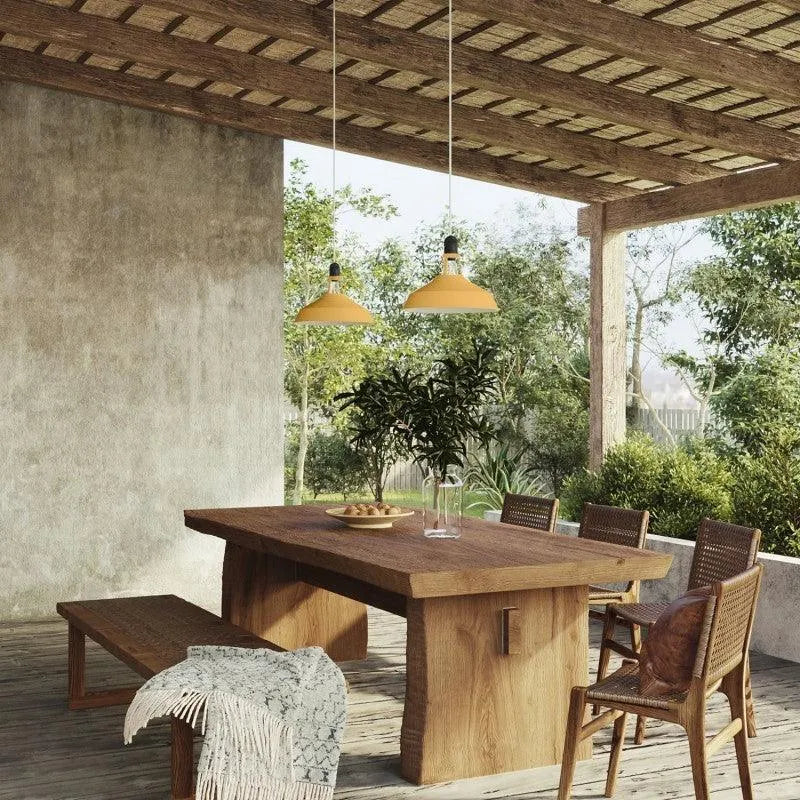 Lampenkap geel wit e27 fitting rond 380mm