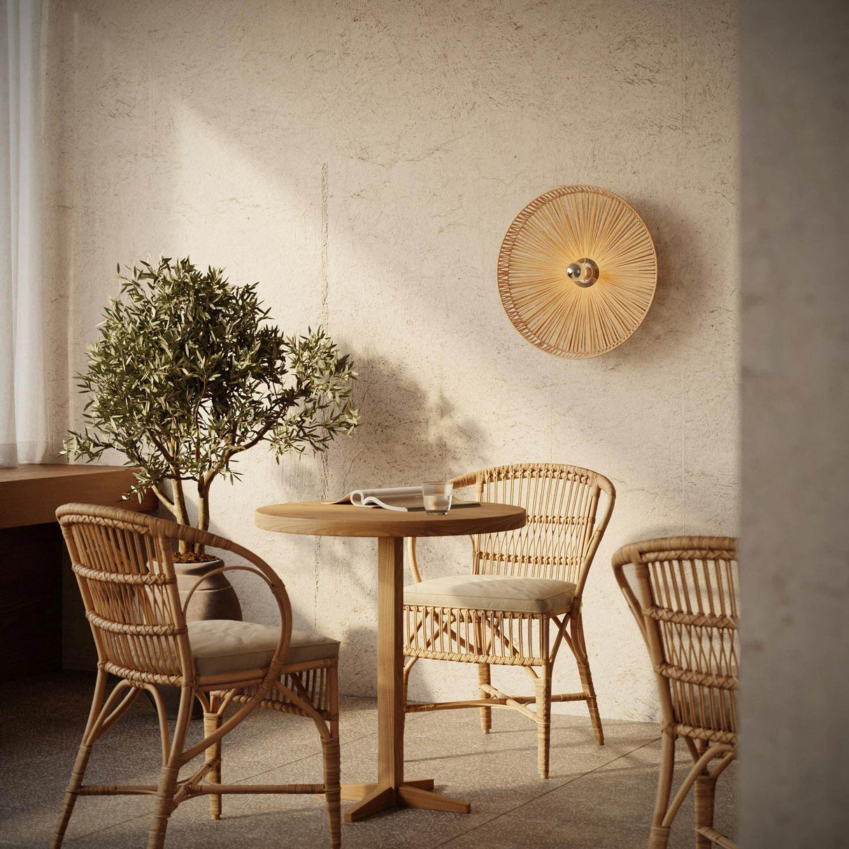 Rotan lampenkap groot Losse kap Raffa 54 cm