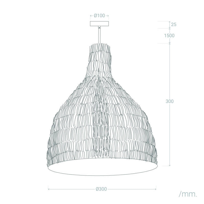 Hanglamp Rotan Kettle e27 30 cm gevlochten