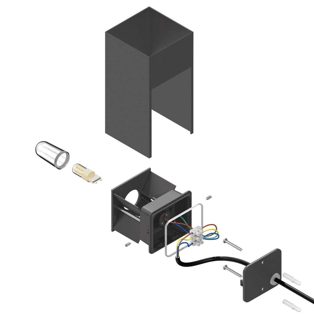 Buitenlamp vierkant antraciet led lamp g9