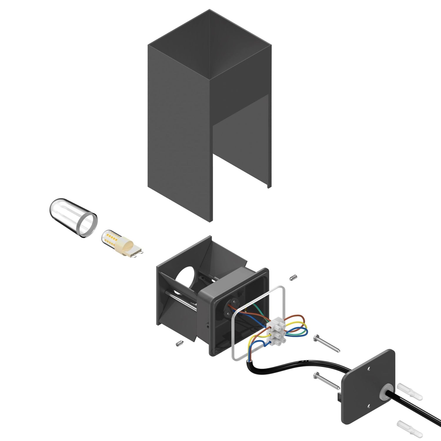 Buitenlamp vierkant antraciet led lamp g9