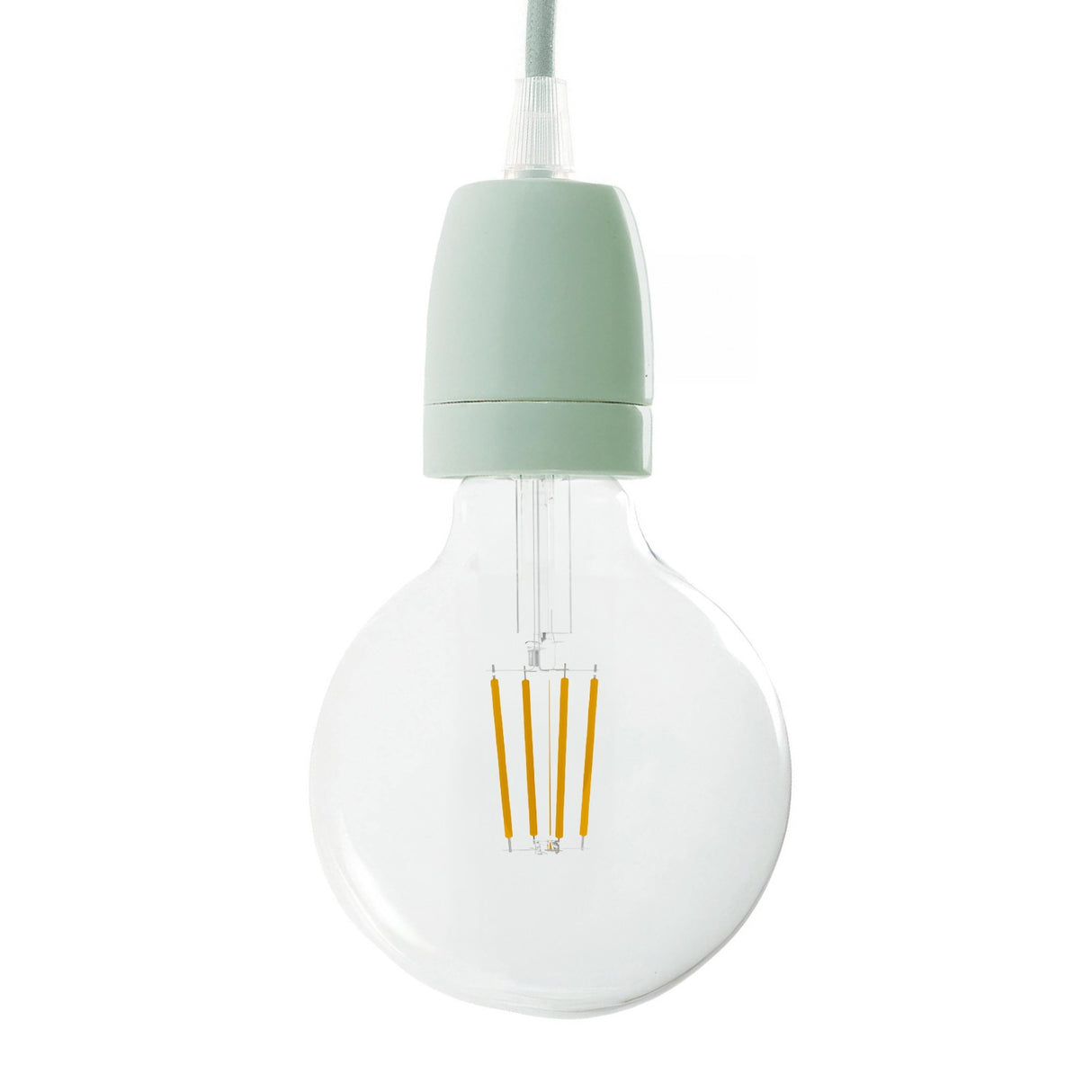 Porselein E27 fitting modern glad met trekontlaster