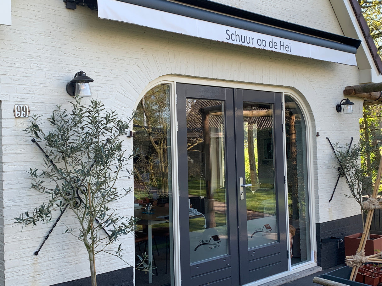 Buitenlamp voordeur zwart glas roest 'Cate' E27