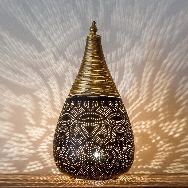 Oosterse hanglamp E14 fitting filigrain metaal zwart goud filigrain