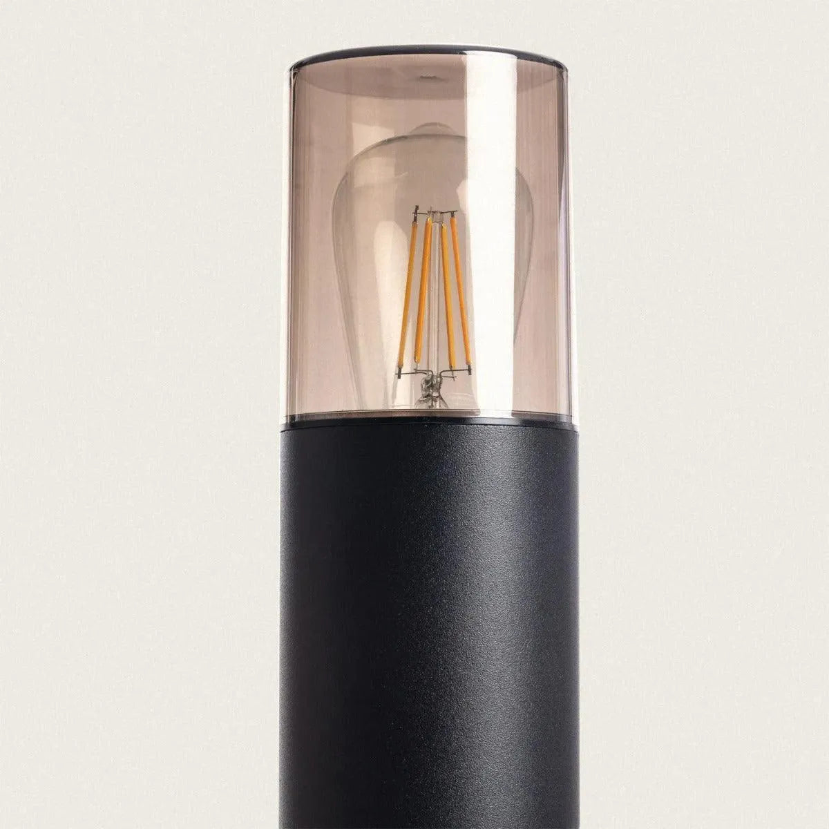 Staande tuinlamp zwart & smoke met E27 fitting aluminium 'Trentino' - FOIR