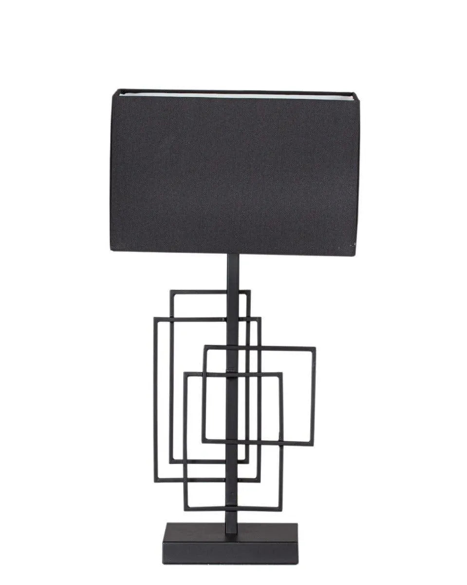 Zwarte tafellamp met schakelaar E27 fitting en stoffen kap By Rydens Paragon - FOIR