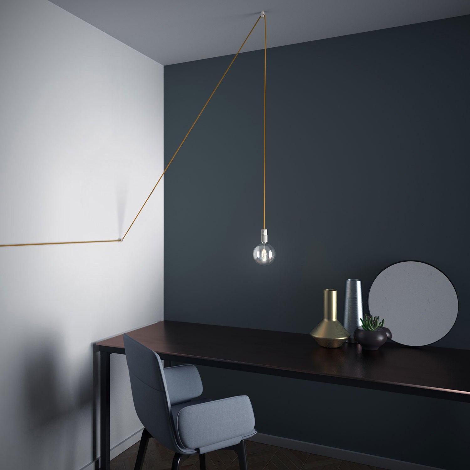 Haak plafond klein rond lamp ophangen