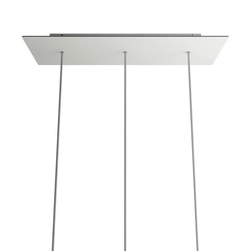 Plafondrozet XXL metaal 3 lampen snoeren wit groot 67 cm - FOIR