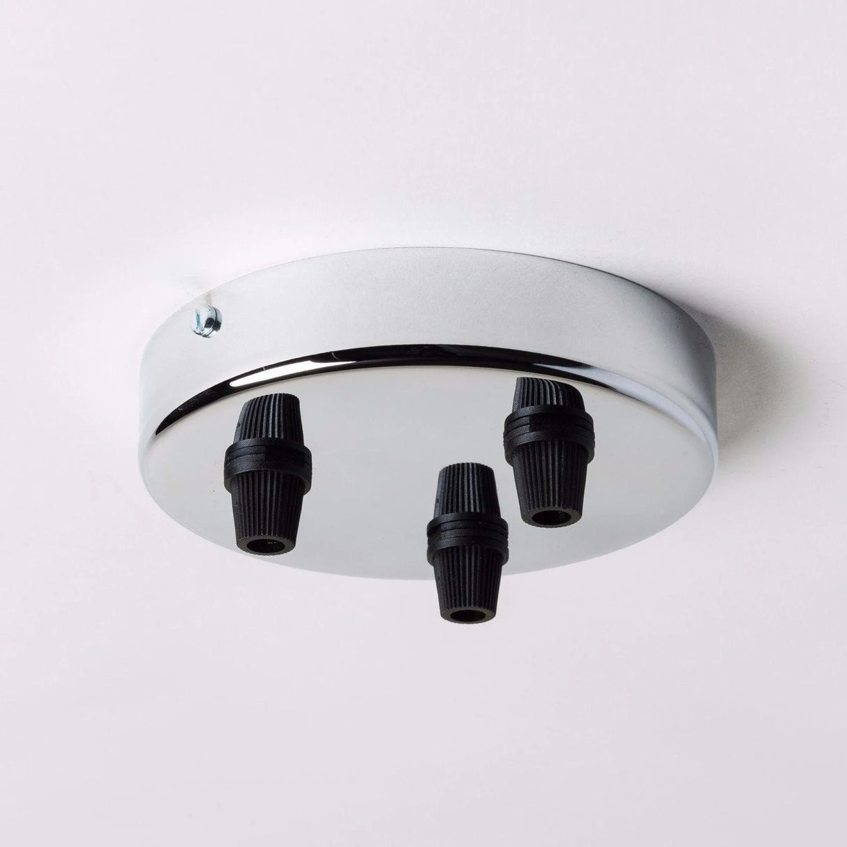 Plafondkap 3 uitgangen chroom zilver rond