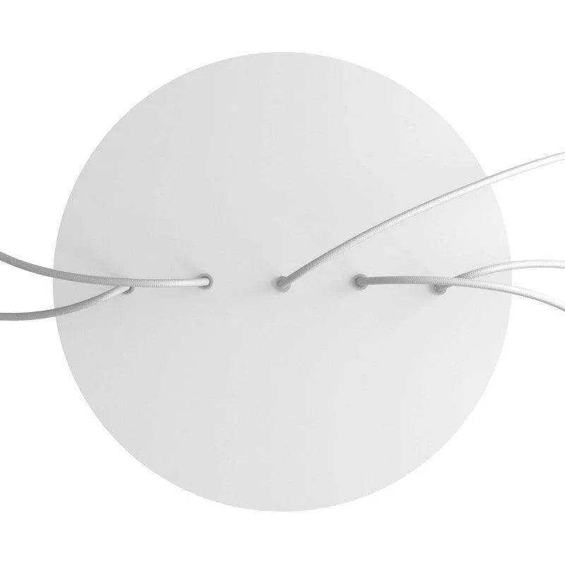 Plafondkap wit modern rond 40cm 5 snoeren metaal