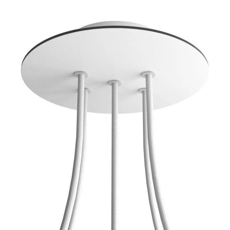 Plafondkap 5 snoeren wit 200mm 5 kabels