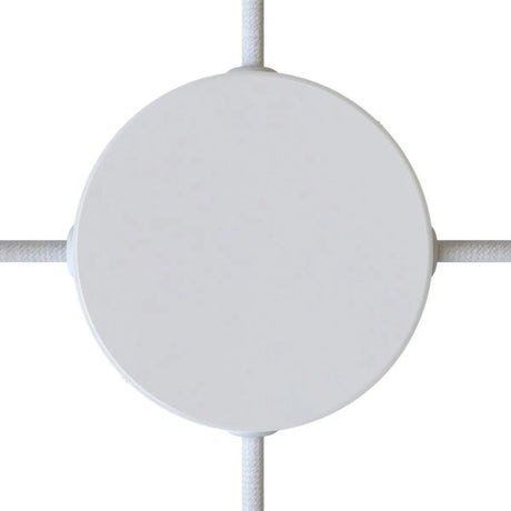 Plafondkap met 4x zij uitgang wit glans staal 1 uitgang 120mm - FOIR