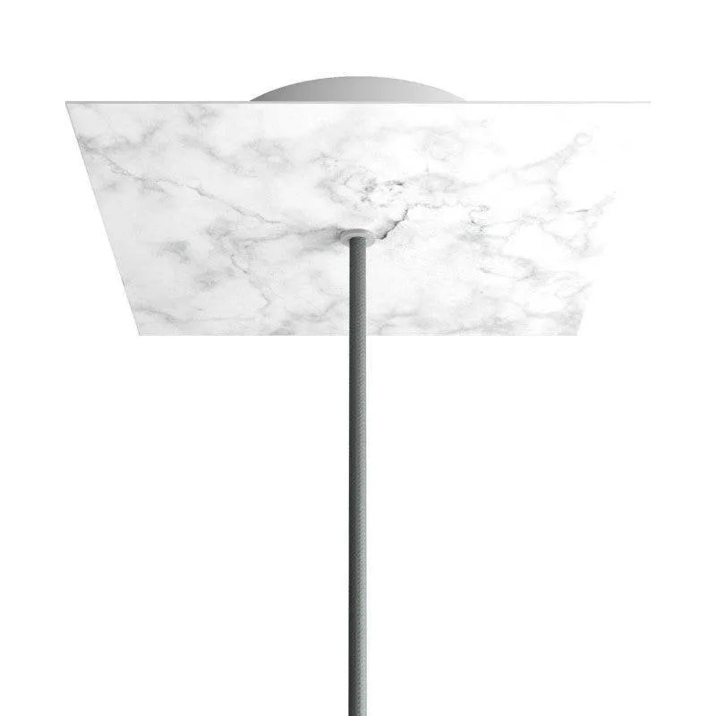 Kleine plafondkap vierkant 1 uitgang wit marmer kleur modern