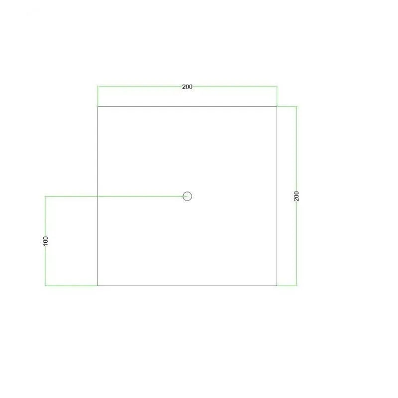 Plafondkap vierkant roestvrij staal 1 uitgang 200mm - FOIR