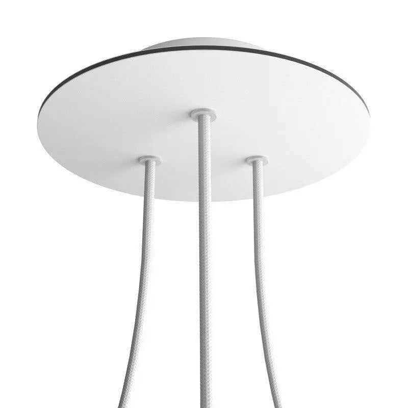 Moderne plafondkap rond wit 3 uitgangen aluminium modern minimalistisch