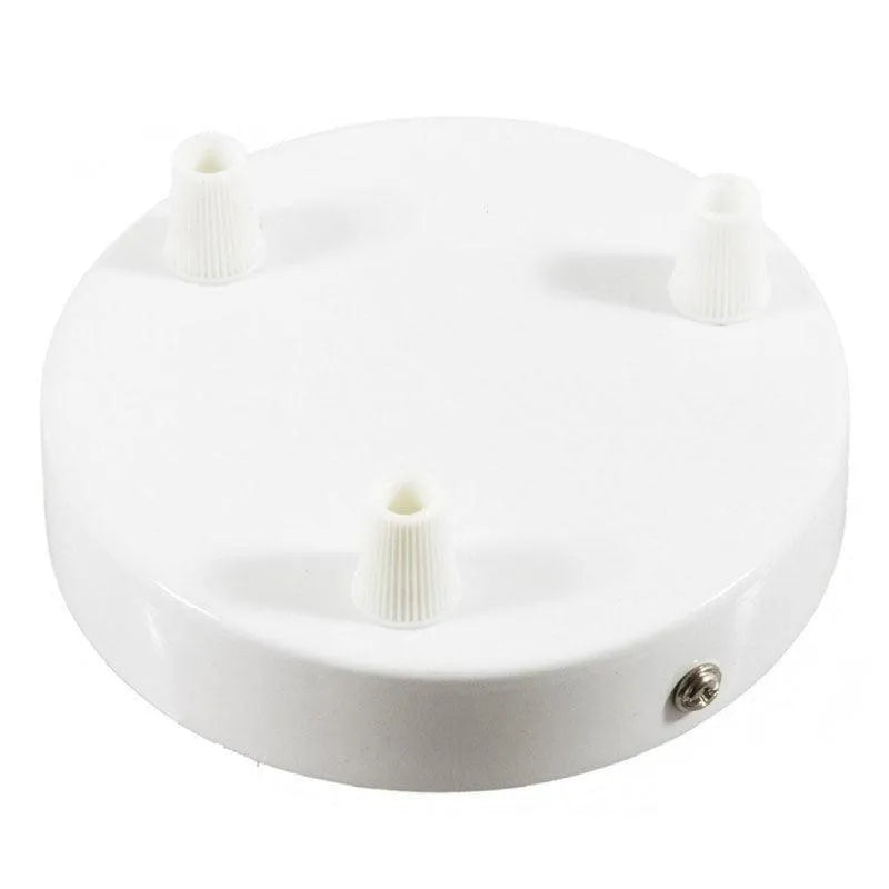 Plafondkap 3 uitgangen wit 120mm metaal design