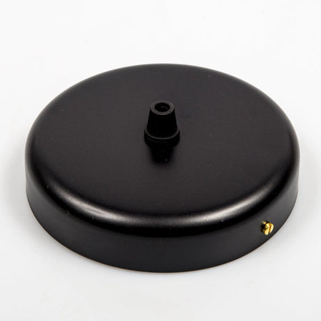 Plafondkap zwart staal 1 uitgang 125mm diameter