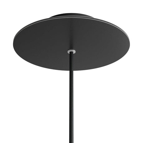 Ronde plafondkap mat zwart minimalistisch 200mm 1 uit - FOIR