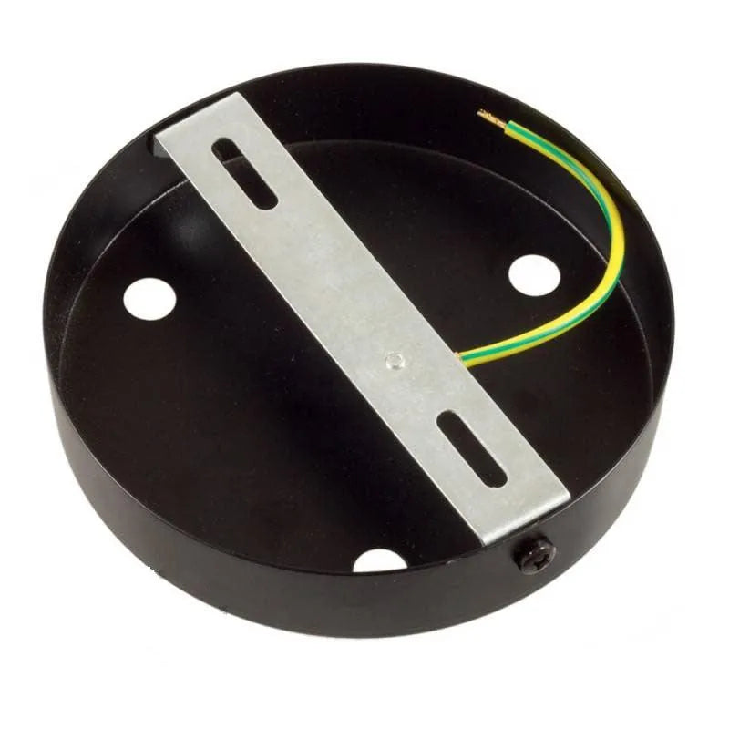 Plafondkap zwart rond led lamp metaal 3 uitgangen