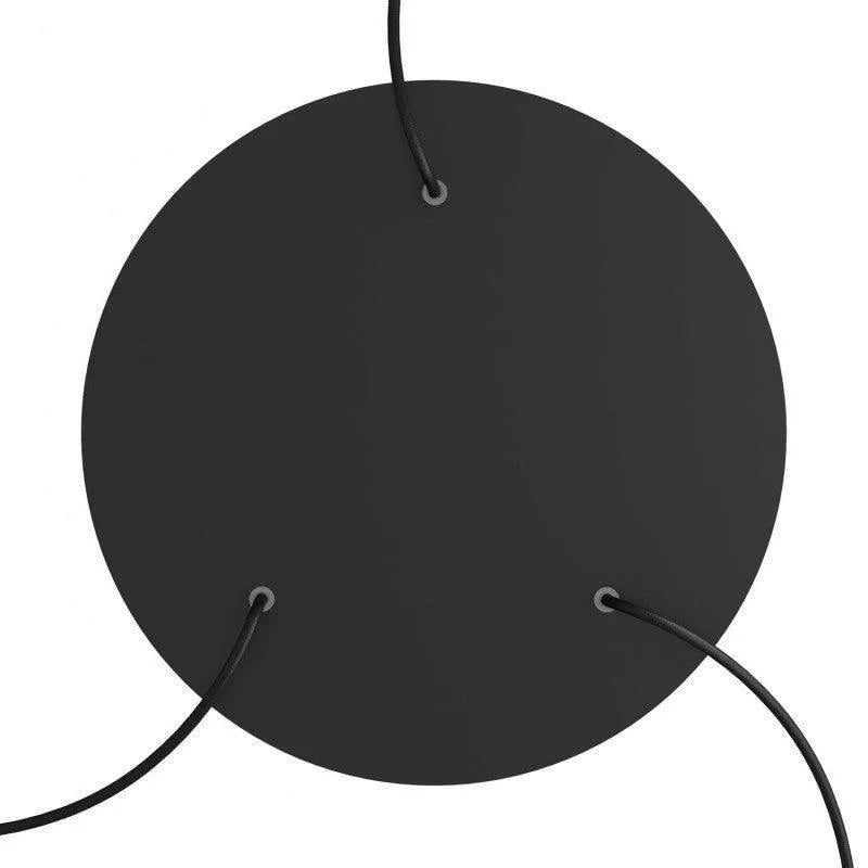 Grote plafondrozet zwart 3 uitgangen 40 cm - FOIR