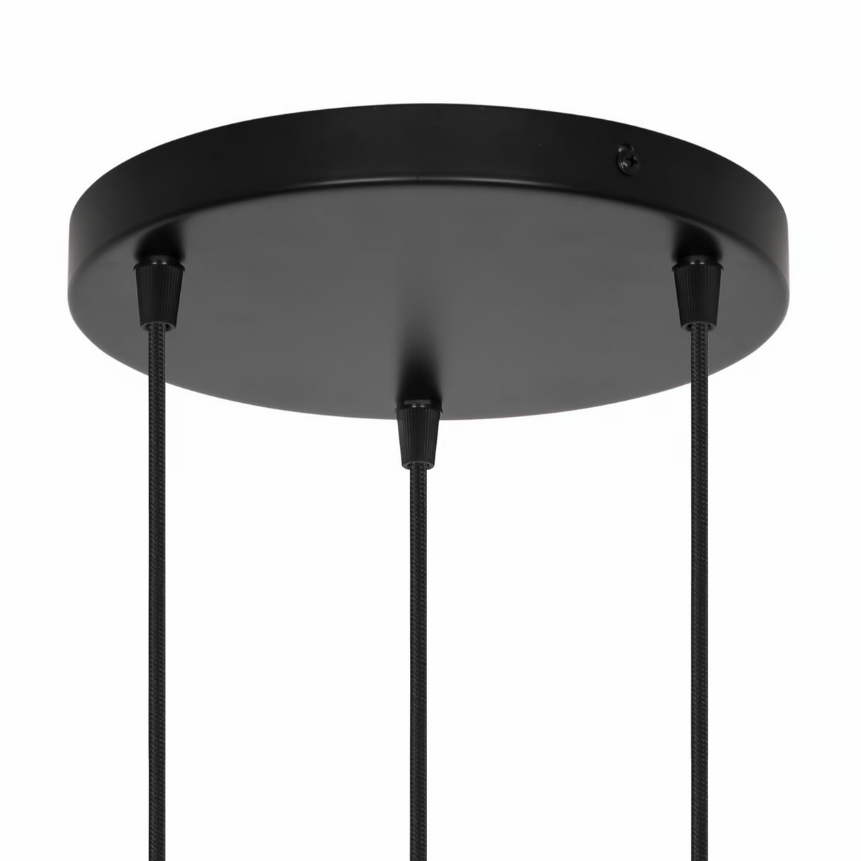 Plafondkap zwart rond 3 uitgangen 22 cm