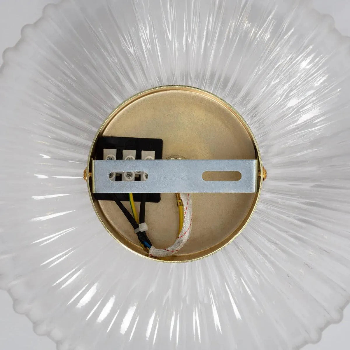 Vintage plafond glas & goud met E27 fitting 'Pieter' 24cm - FOIR