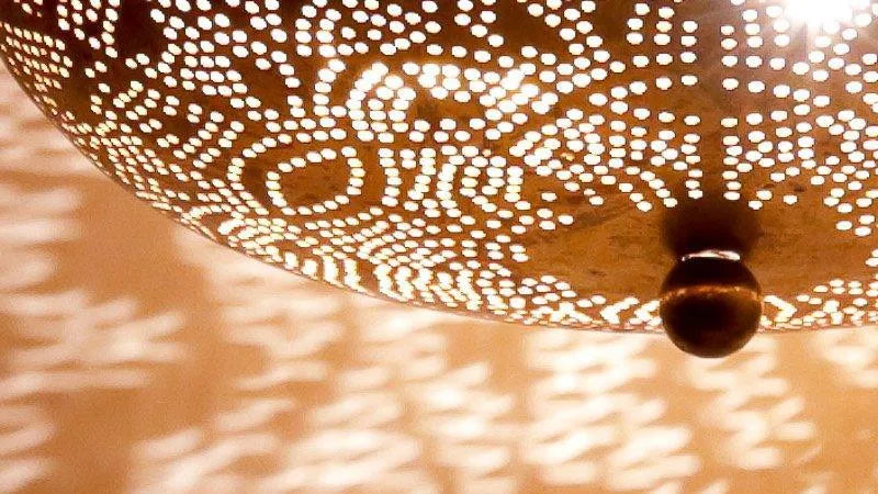 Plafondlamp Goud  rond led e27 fitting rond oosters