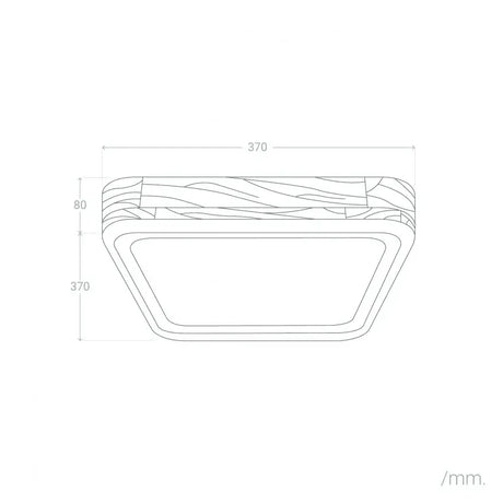 Plafondlamp met LED vierkant hout & zwart 370mm 'Normand' - FOIR