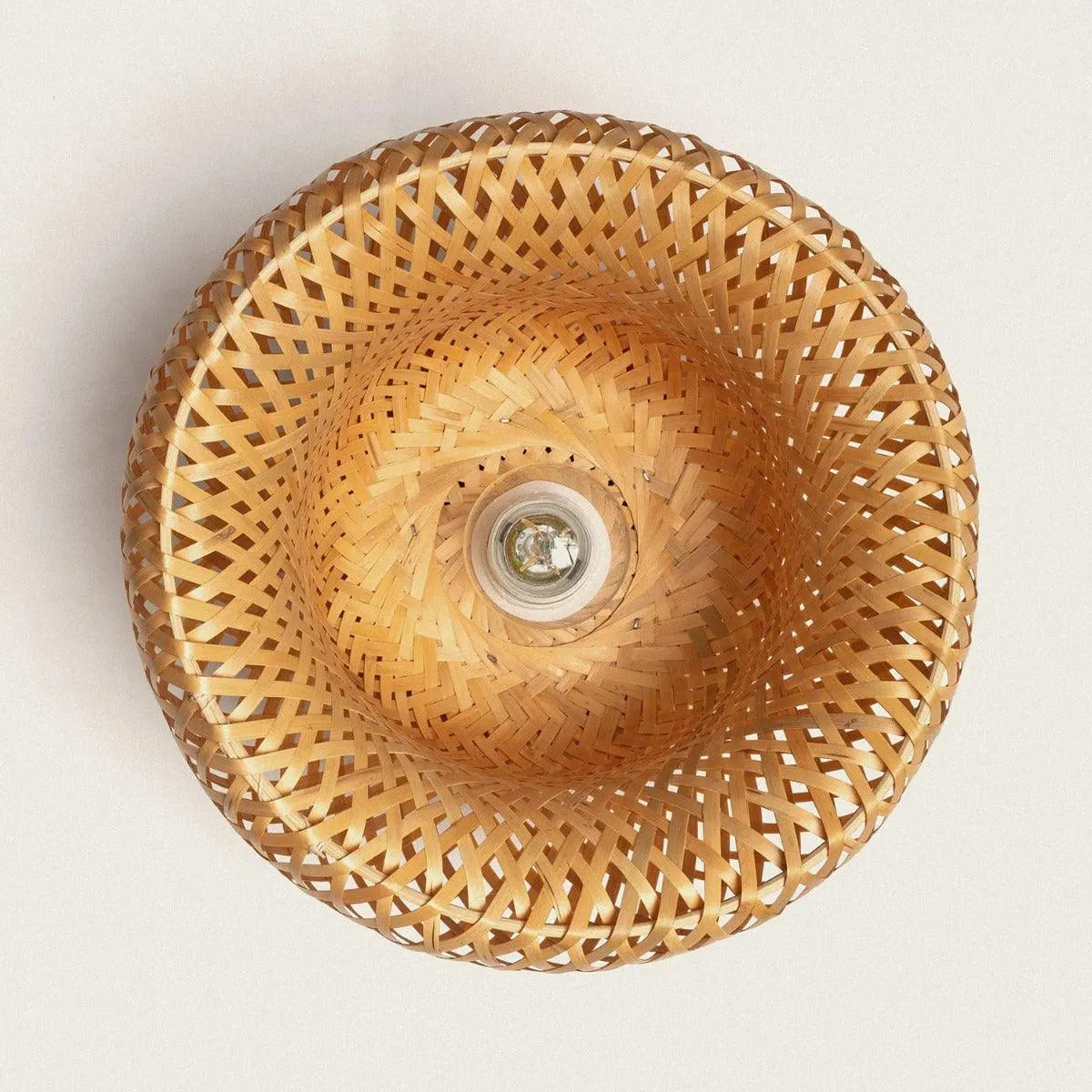 plafondlamp hout rond bruin met e27 fitting